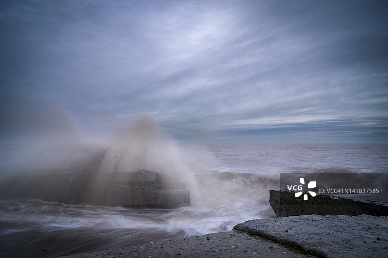 东约克郡伊辛顿海岸的海岸侵蚀图片素材