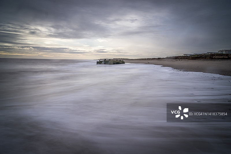 东约克郡伊辛顿海岸的海岸侵蚀图片素材