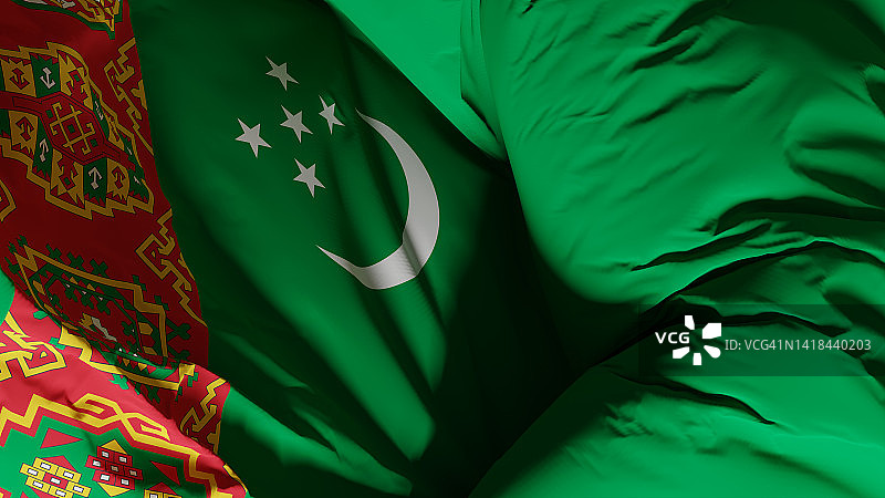 土库曼斯坦国旗图片素材
