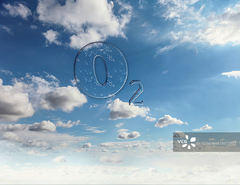 天空中的氧气概念图图片素材