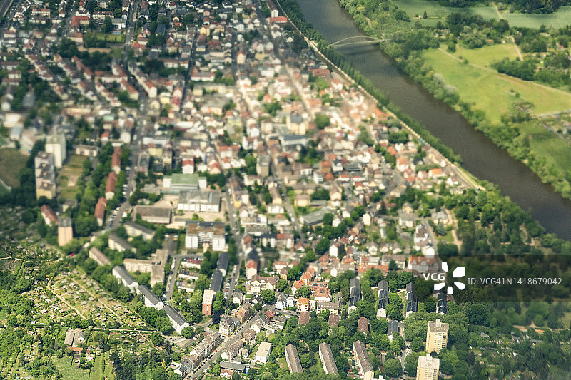 小镇的航拍景色图片素材