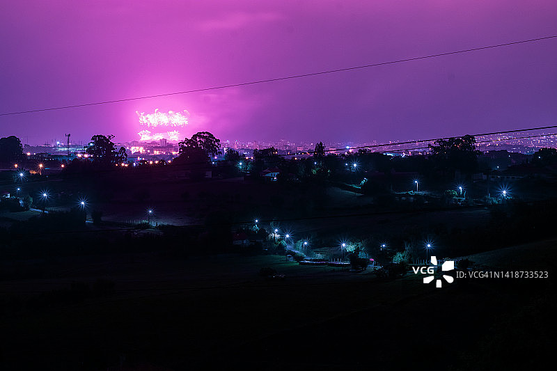 城市夜景全景图片素材