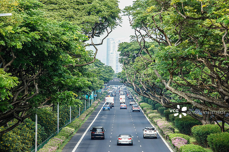 花园城市新加坡的公路图片素材