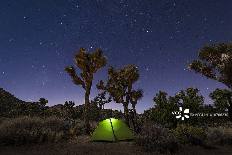 约书亚树国家公园露营图片素材