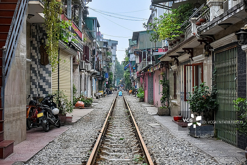 越南河内火车街图片素材