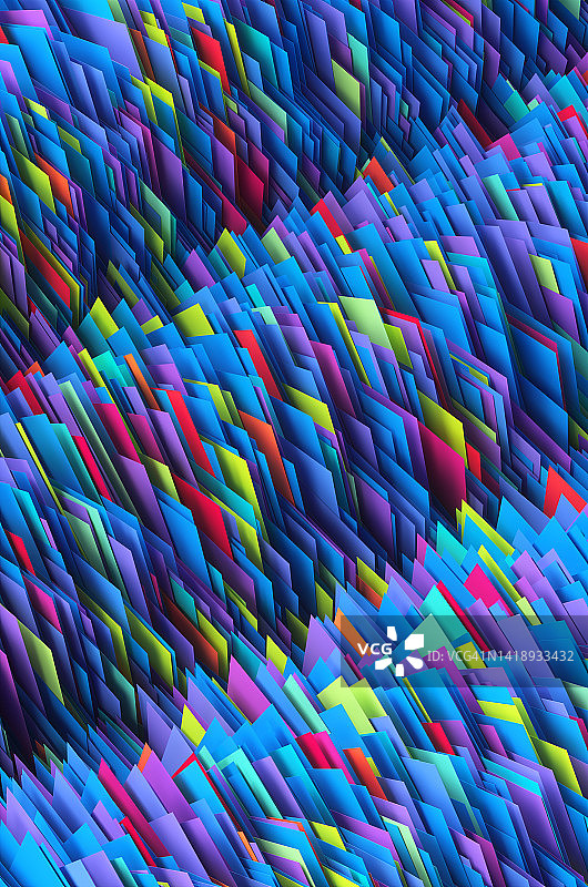 彩色纸板几何立方体背景（3D渲染）图片素材