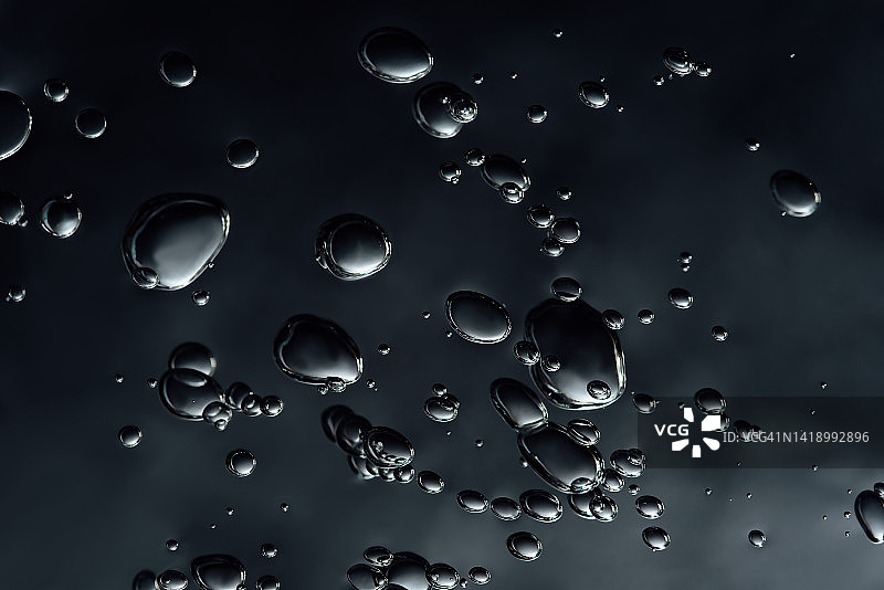 带气泡的芦荟凝胶化妆品黑色背景宏观纹理特写图片素材