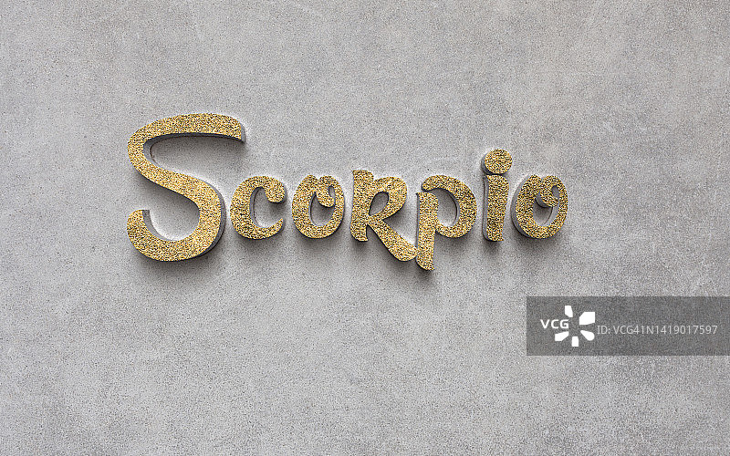 金色3D字母的天蝎座星座标志图片素材