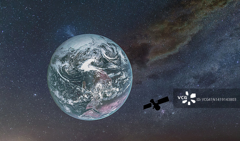 绕地球运行的卫星图片素材