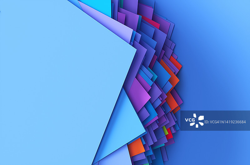 3D渲染的彩色几何立方体图片素材