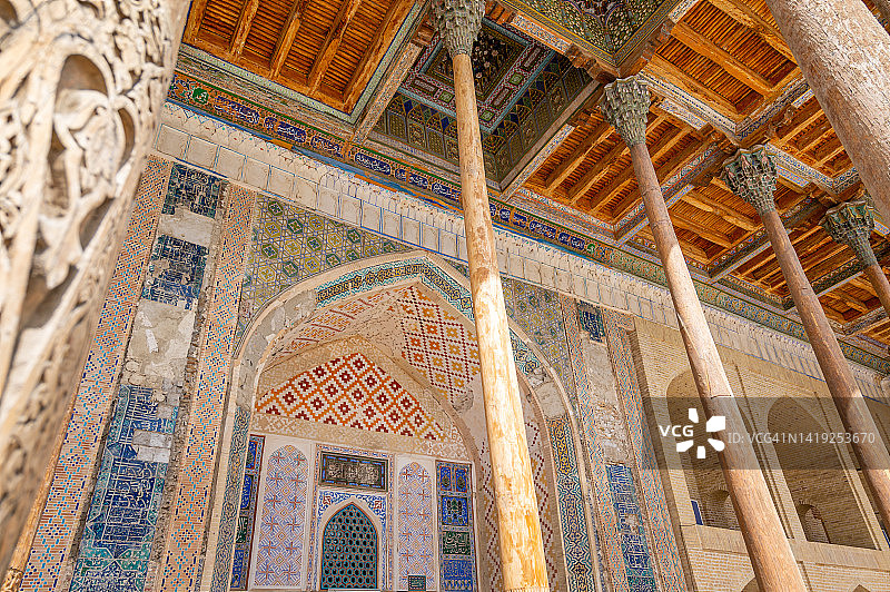 布哈拉Bolo Haouz清真寺，乌兹别克斯坦，中亚图片素材