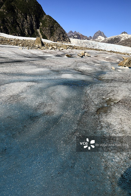 站在冰川上图片素材