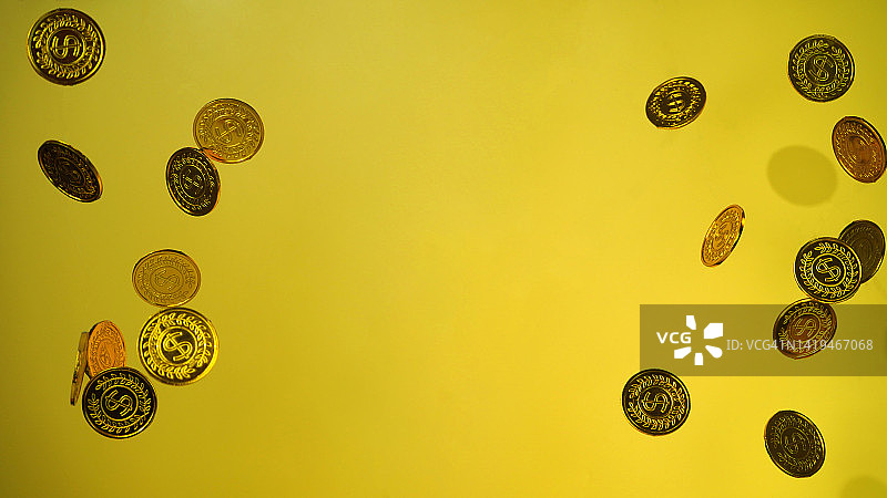 金币雨与文案空间图片素材