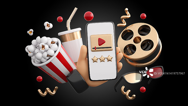 3D电影娱乐概念图片素材