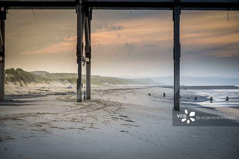 英格兰东北海岸的斯蒂特利海滩图片素材