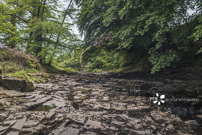 蒂斯代尔低瀑布的干涸河床图片素材