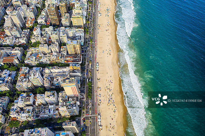 巴西里约热内卢伊帕内玛海滩鸟瞰图图片素材