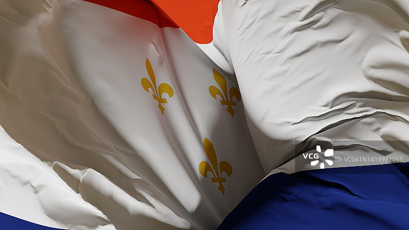 美国路易斯安那州新奥尔良市旗帜图片素材