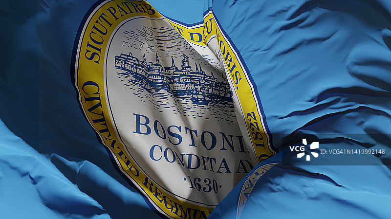 美国马萨诸塞州波士顿市旗图片素材