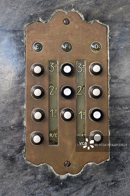 老式电梯按钮面板图片素材