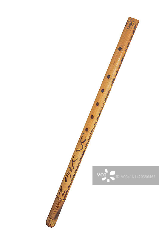 Surdam Puntung - 卡罗族的传统长笛乐器 - 北苏门答腊，白色背景图片素材