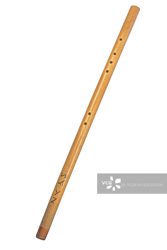 苏丹唐科库达 - 卡罗族的传统长笛乐器 - 北苏门答腊白色背景图片素材