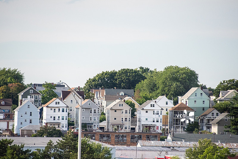 罗德岛普罗维登斯的粉彩色房屋图片素材