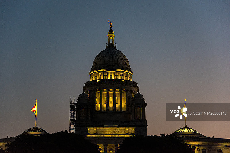 罗德岛州议会大厦黎明景观图片素材