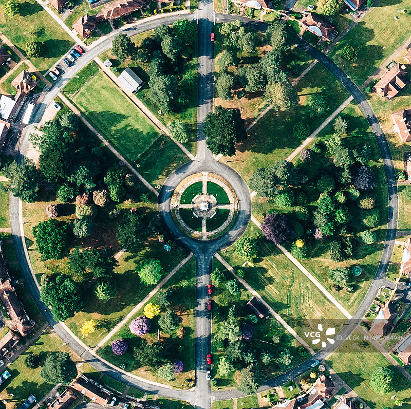 萨里郡怀特利村鸟瞰图图片素材