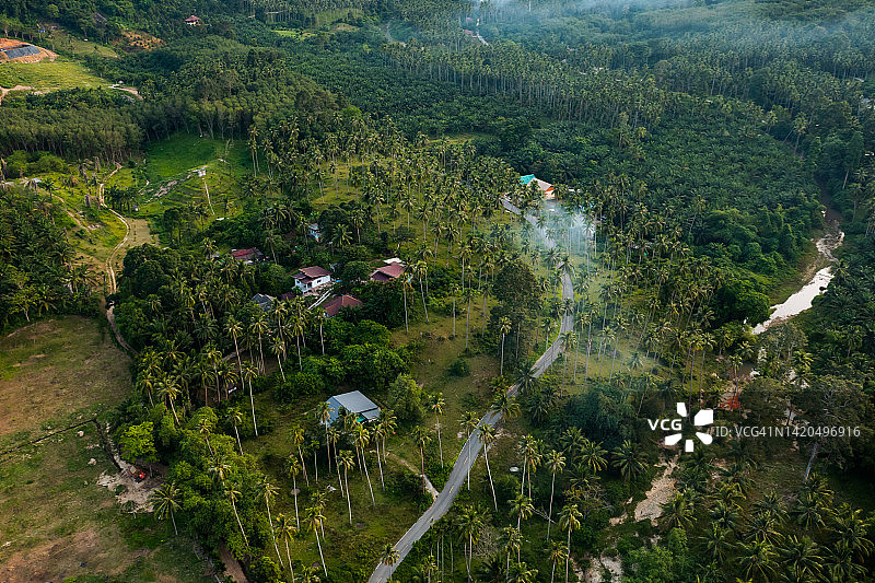 沙美村的鸟瞰图图片素材