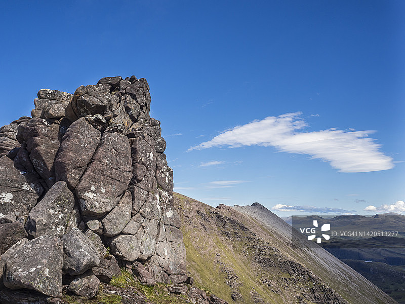 英国苏格兰安特阿拉赫山顶峰的岩层图片素材