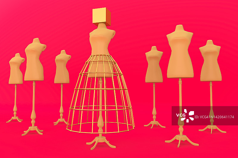 高端时装缝纫人体模型图片素材