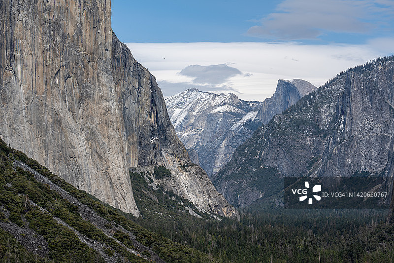 优胜美地国家公园航拍视角图片素材