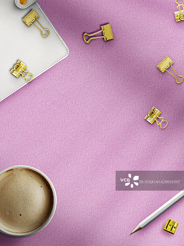 女性桌面工作区图片素材