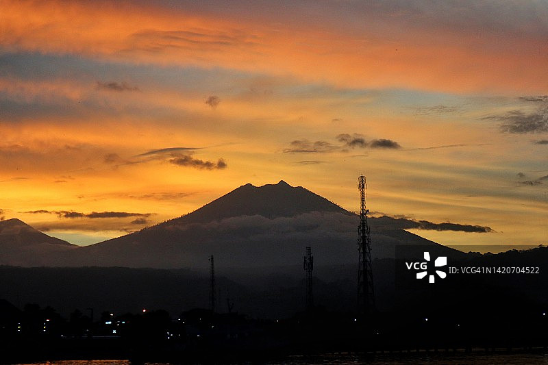 吉打邦港的日落景色图片素材