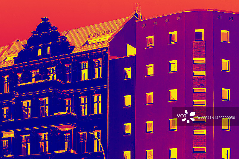现代和历史建筑红外立面图片素材