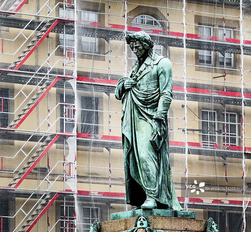 席勒广场的席勒雕像图片素材