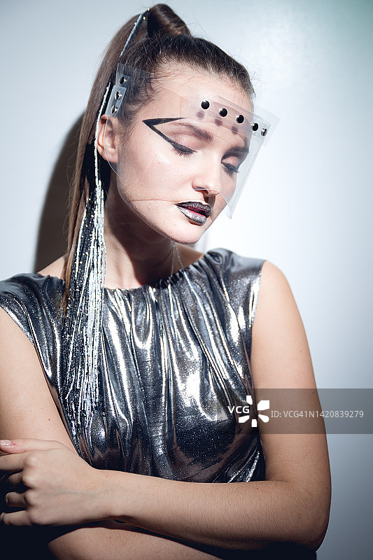 时装周后台的时尚女性人像图片素材