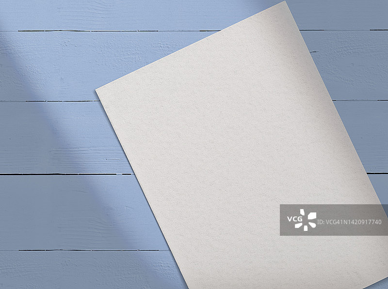 蓝色木纹背景空白模板纸图片素材