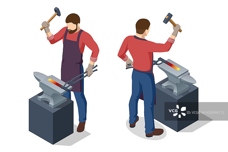 2.5D铁匠锻造钢铁图片素材