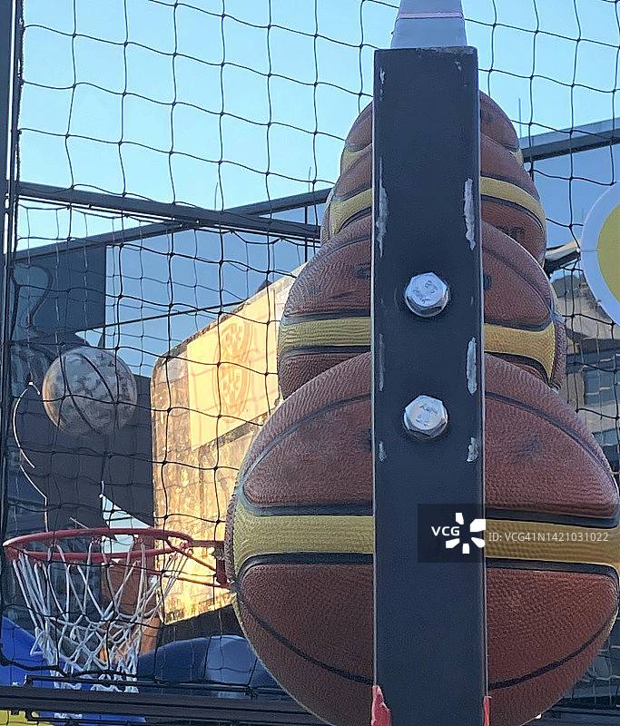 篮球与篮球框图片素材