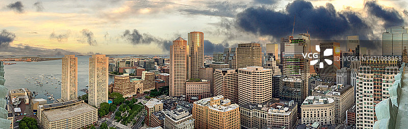 波士顿南区和南波士顿的迷人日出全景图片素材