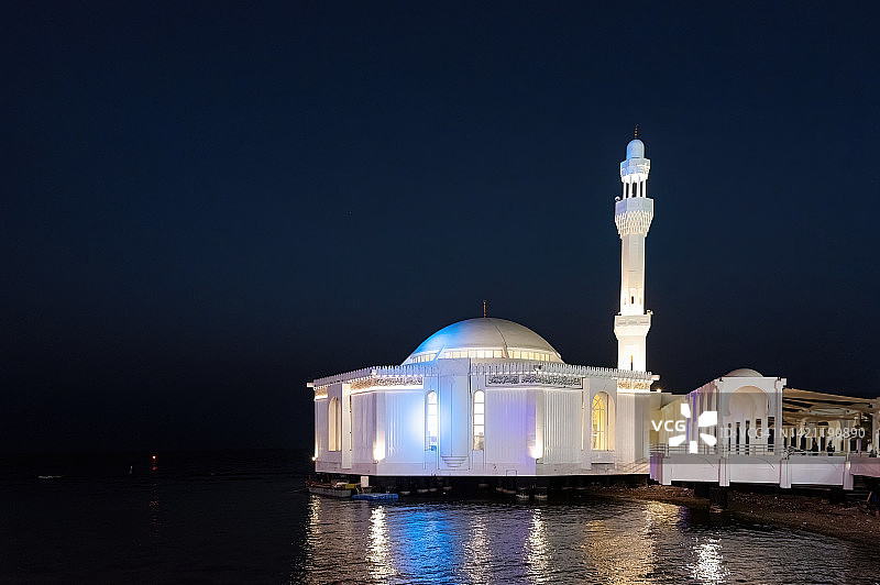 吉达拉赫玛清真寺（法蒂玛·扎赫拉清真寺）夜景，沙特阿拉伯王国，中东-亚洲图片素材