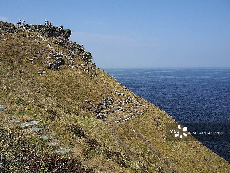 英格兰北康沃尔的廷塔agel城堡景观图片素材