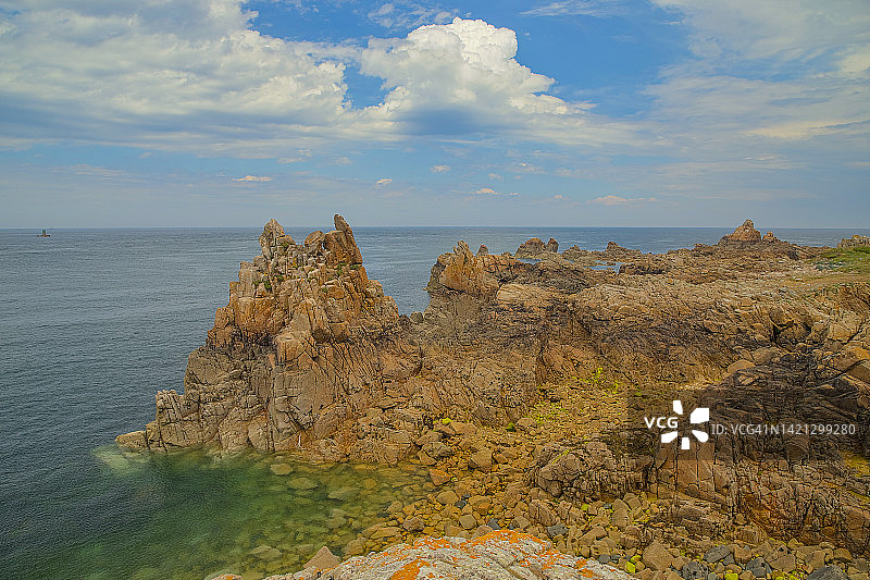 法国布列塔尼布雷阿岛西海岸图片素材