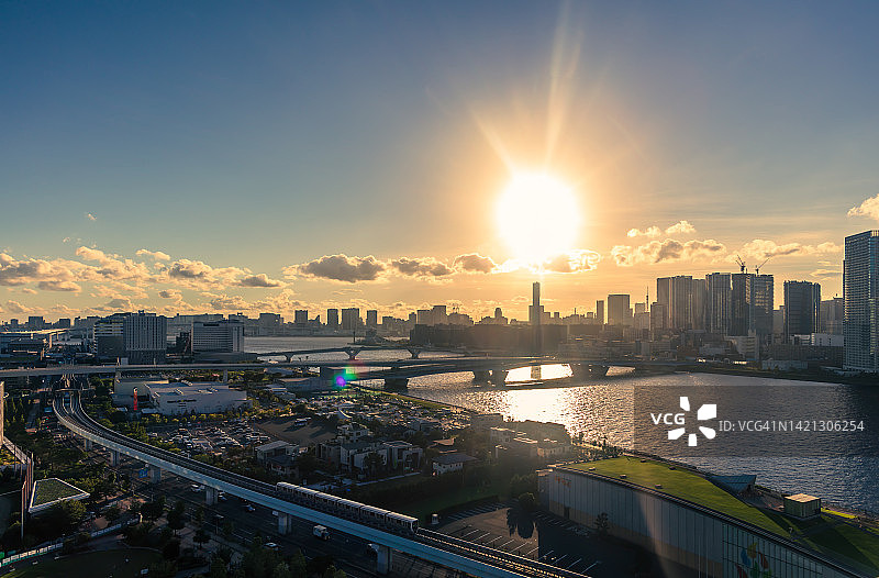 东京城市丰洲地区景观图片素材
