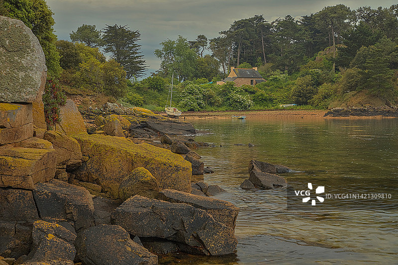 布雷阿岛港口，法国布列塔尼图片素材