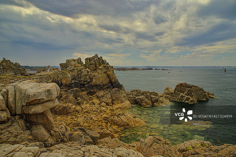 法国布列塔尼布雷阿岛西海岸图片素材