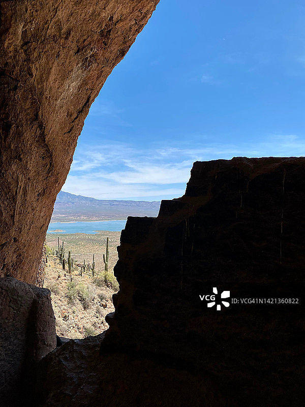 岩层与水坝景观图片素材