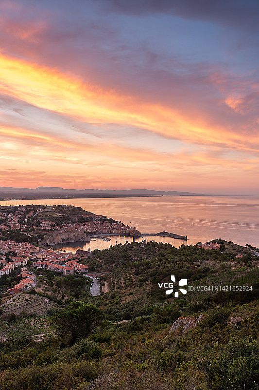 科利尤尔日落（朗格多克-鲁西永，法国）图片素材